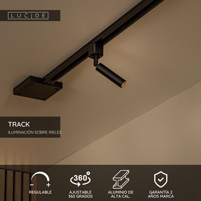 Lucide TRACK KEONI Foco de riel - Sistema de carril monofásico / Iluminación con rieles - 1xG9 -Negro (Extensión)